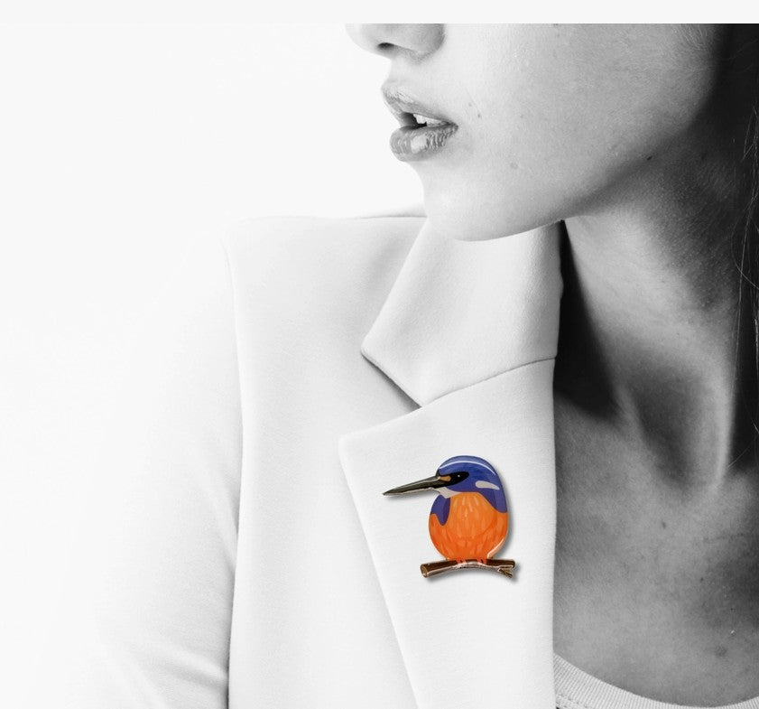 Azure Kingfisher Brooch