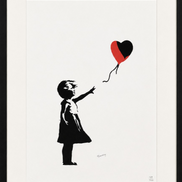 Balloon Girl after Banksy — limited edition offset lithograph 127/150, black frame with white mat