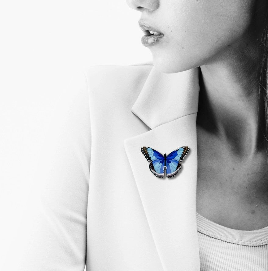 Blue Butterfly Brooch