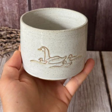 Gold Lustre Ceramic Duck Mug or Condiment Bowl or Trinket Dish. Handmade in Australia