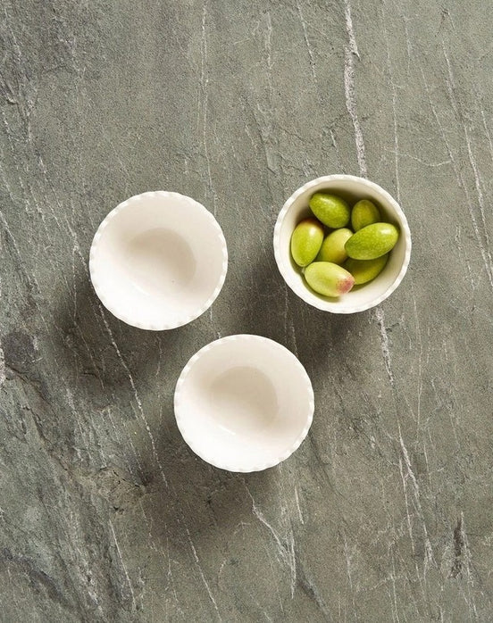White Condiment Bowls (set of 3)