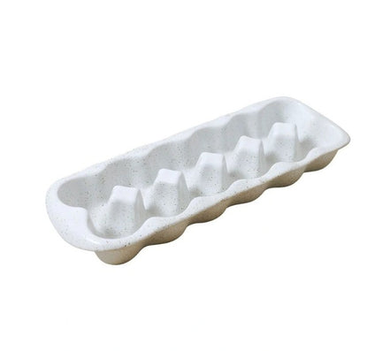 Natural Home Egg Crate 12 Cup, White Speckle Stoneware.