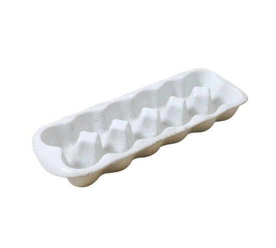 Natural Home Egg Crate 12 Cup, White Speckle Stoneware.