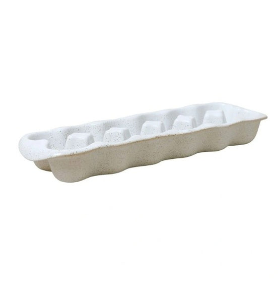 Natural Home Egg Crate 12 Cup, White Speckle Stoneware.