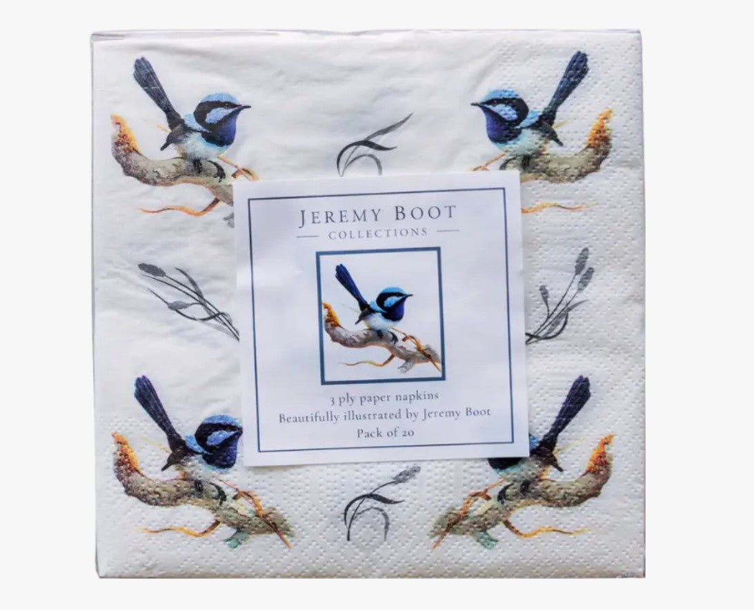 Blue Wren Paper Napkins 3-ply (Pack of 20)
