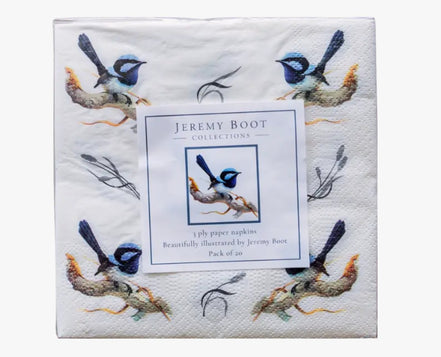 Blue Wren Paper Napkins 3-ply (Pack of 20)