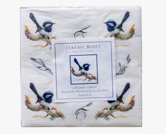 Blue Wren Paper Napkins 3-ply (Pack of 20)