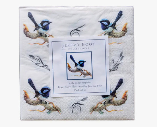 Blue Wren Paper Napkins 3-ply (Pack of 20)