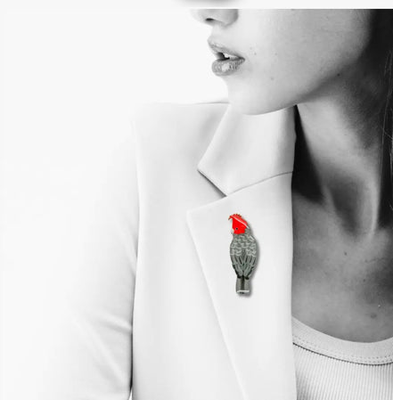Gang-Gang Cockatoo Bird Brooch