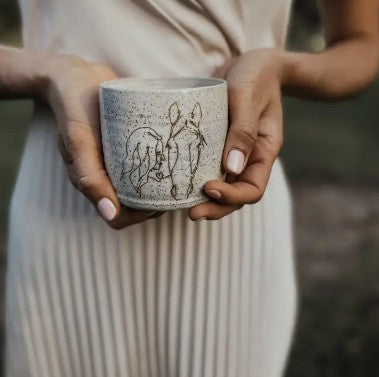Girl with Horse Ceramic Mug or Trinket Dish - Made in Australia