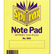 SPIRAX Pocket Sized Notebook: 96 Page 5mm Ruled. No.560 Top Opening 112X77.