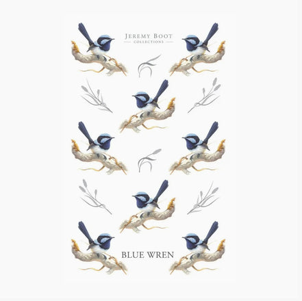 Blue Wren Cotton Tea Towel