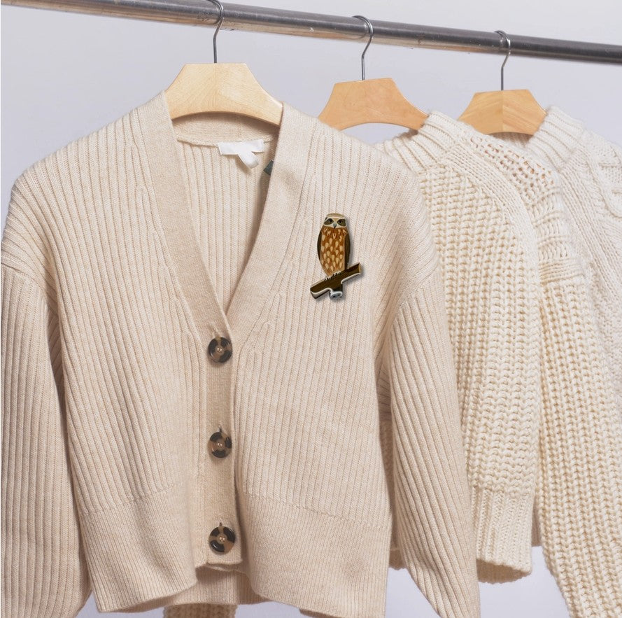 Australian Boobook Owl Brooch