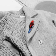 Crimson Rosella Bird Brooch