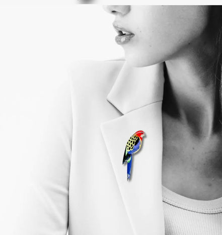 Eastern Rosella Bird Brooch