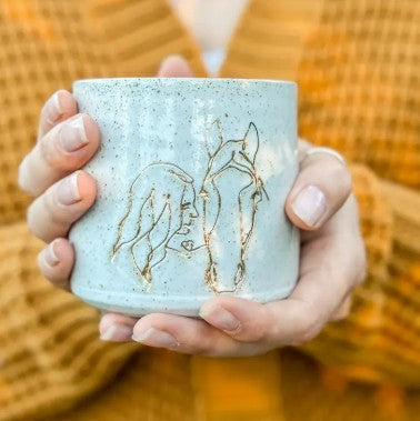 Girl with Horse Ceramic Mug or Trinket Dish - Made in Australia