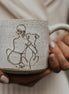 She and Her Dog, Unconditional.  Ceramic Mug.  Right Handle. Australian Made.