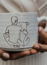 He and His Dog. Hugs. Ceramic Mug.  Right Handle. Australian Made.