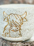 Highland Cow Ceramic Mug. Handmade in Australia.