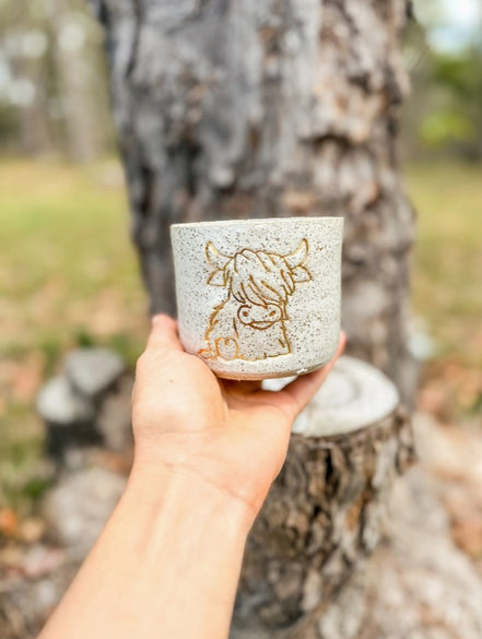 Highland Cow Ceramic Mug. Handmade in Australia.