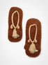 Fluffy Highland Cow Slipper Socks in Brown: Womens Size 5-8