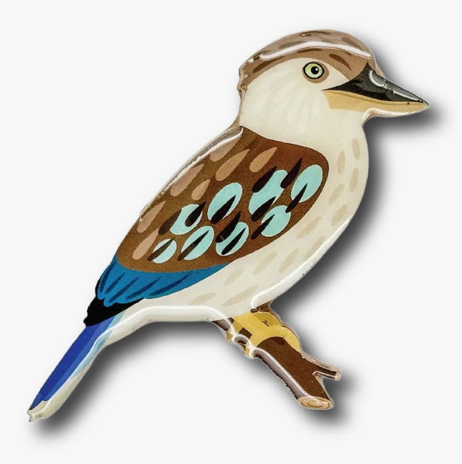 Blue-Winged Kookaburra Brooch