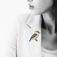 Blue-Winged Kookaburra Brooch