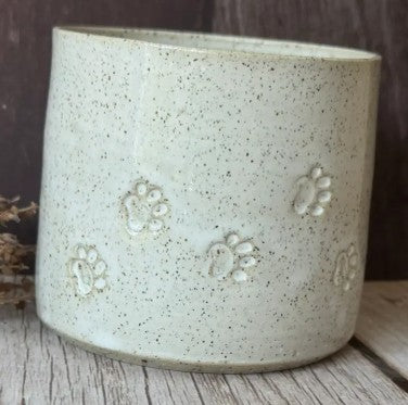 Paw Prints Ceramic Mug, Trinket Dish or Condiment Bowl. Handmade in Australia.