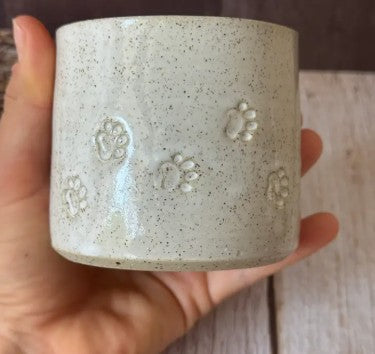 Paw Prints Ceramic Mug, Trinket Dish or Condiment Bowl. Handmade in Australia.