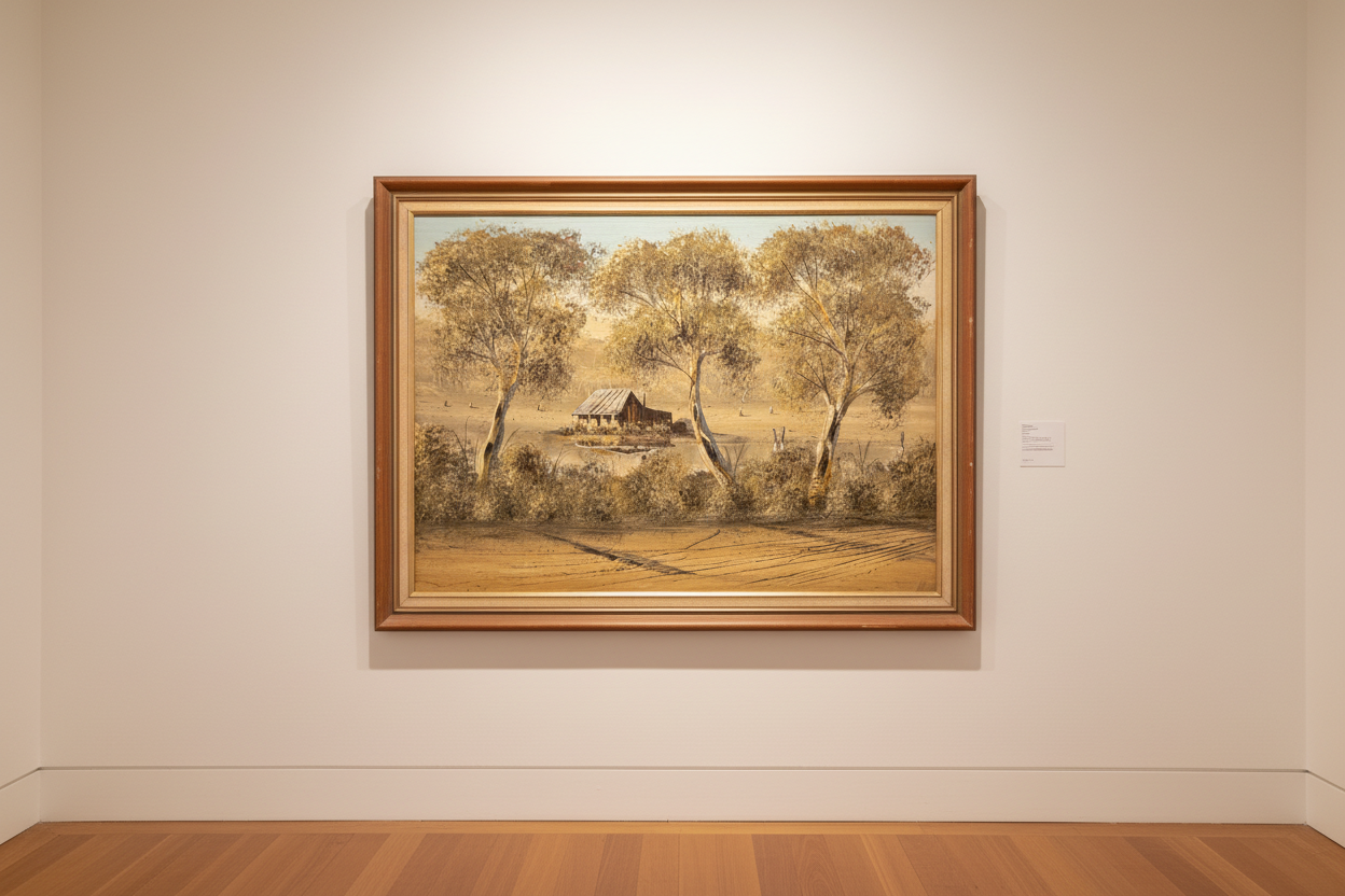 Shack by the Billabong in gallery setting