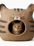 Tabby Cat Face Wool Cat Cave Bed